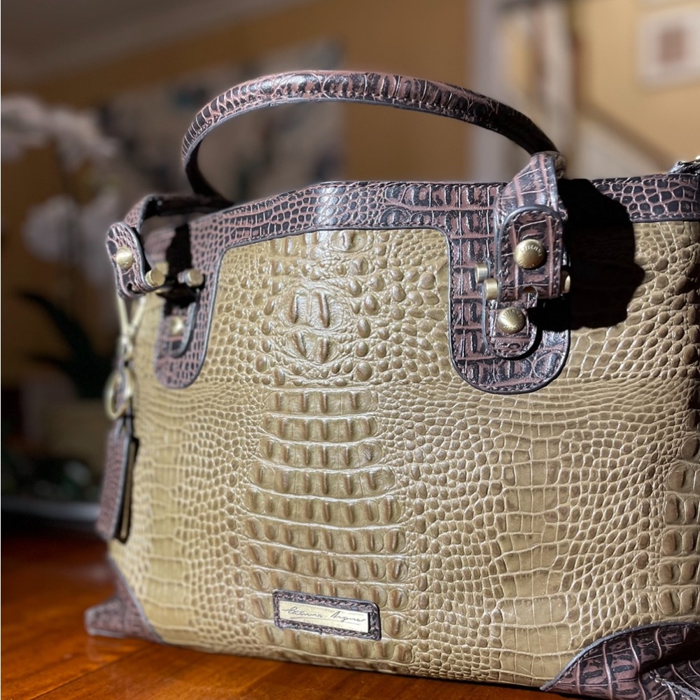 Gorgeous Etienne Aigner Croc Embossed Leather Tote Bag